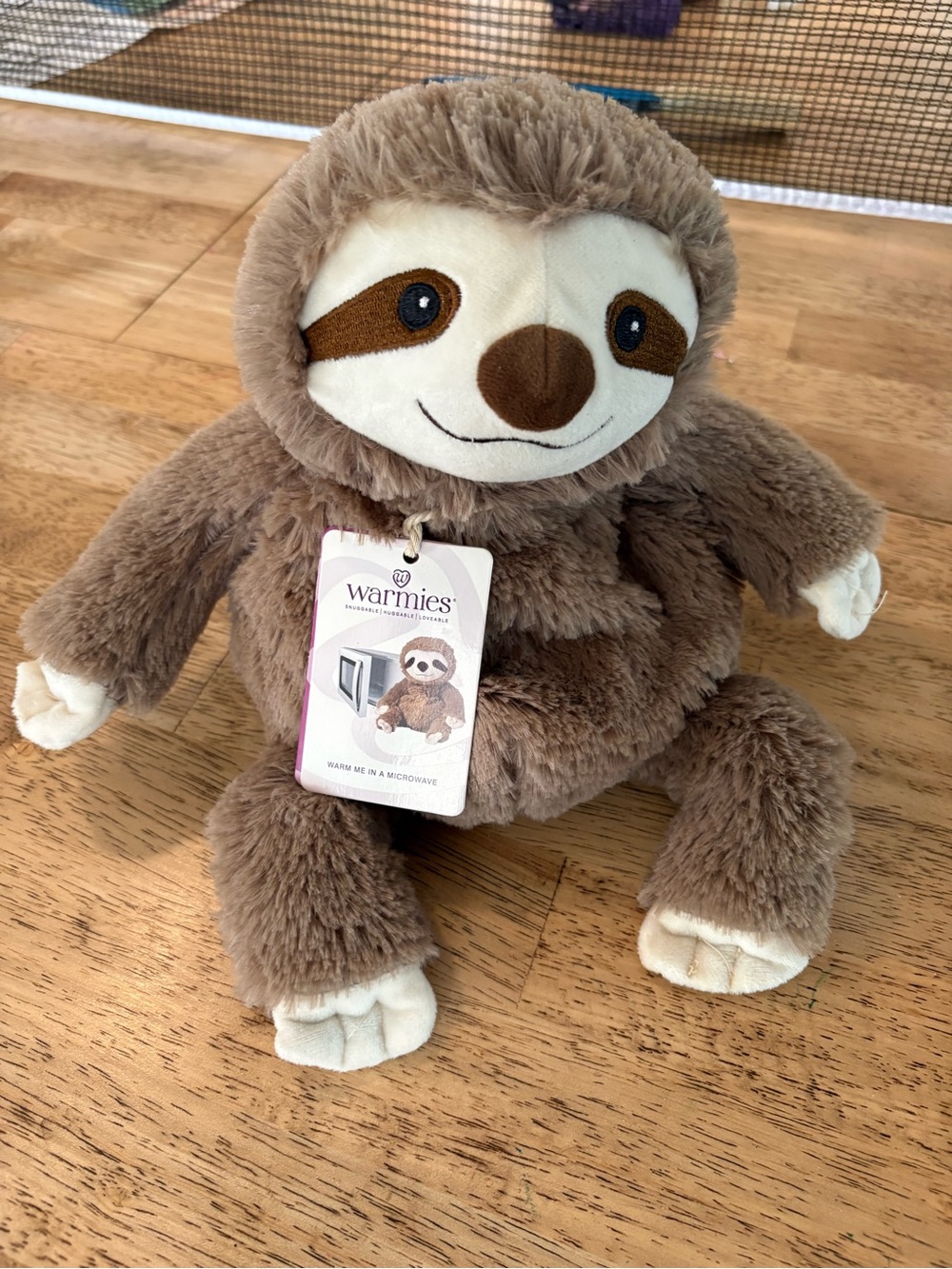 Warmies Brown Plush Sloth Stuffed Animal - Soft Cuddly Toy
